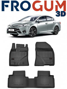 Toyota Avensis III, Sedan, Din 01.2009 - 08.2018 , Set Covorase Auto Tip Tavita Premium 3D, din cauciuc accesorii pentru autoturismul tau - masina v171434