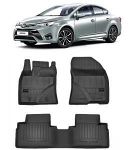 Toyota Avensis III, Sedan, Din 01.2009 - 08.2018 , Set Covorase Auto Tip Tavita Premium 3D, din cauciuc accesorii pentru autoturismul tau - masina v171435