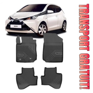 Toyota Aygo II Din 07.2014 - Prezent, Hatchback , Set Covorase Auto Tip Tavita Premium 3D, din cauciuc