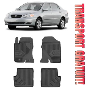 Toyota Corolla IX Din 2002 - 2008, Sedan , Set Covorase Auto Tip Tavita Premium 3D, din cauciuc