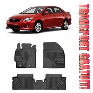 Toyota Corolla X Din 2007 - 07.2013, Sedan , Set Covorase Auto Tip Tavita Premium 3D, din cauciuc