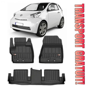Toyota Iq Din 2008 - 2016, Hatchback , Set Covorase Auto Tip Tavita Premium 3D, din cauciuc