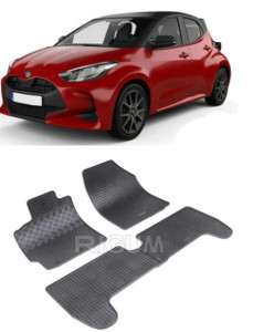 Toyota Yaris II, Hatchback, fabricat din 10.2005 - 2011, set covorase auto dedicate, din cauciuc 100% Premium accesorii pentru autoturismul tau - masina v158112
