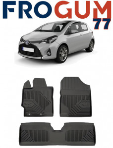Toyota Yaris III Din 09.2011 - 08.2020, Hatchback , Set Covorase Auto Tip Tavita Premium 3D, din cauciuc accesorii pentru autoturismul tau - masina v168637