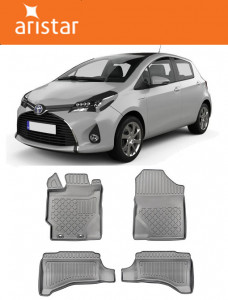 Toyota Yaris III Hybrid, Hatchback, Din 2015 - 08.2020 , Set Covorase Auto Tip Tavita Premium 3D, din cauciuc accesorii pentru autoturismul tau - masina v170980