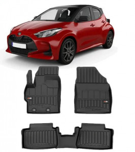 Toyota Yaris IV Hybrid Din 09.2020 - Prezent, Hatchback , Set Covorase Auto Tip Tavita Premium 3D, din cauciuc accesorii pentru autoturismul tau - masina v165335