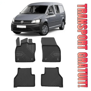 Volkswagen Caddy Din 11.2020 - Prezent, Van , Set Covorase Auto Tip Tavita Premium 3D, din cauciuc