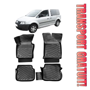 Volkswagen Caddy III 2004-2020 Set 4 covorase auto din cauciuc tip tavita premium line 3D