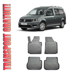 Volkswagen Caddy Maxi, Van, Din 2004 - 10.2020, 5 Locuri , Set Covorase Auto Tip Tavita Premium 3D, din cauciuc