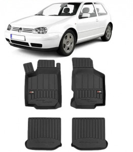Volkswagen Golf 4, Hatchback, Din 1998 - 2003 , Set Covorase Auto Tip Tavita Premium 3D, din cauciuc accesorii pentru autoturismul tau - masina v170820
