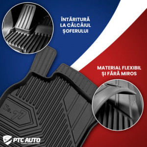 Volkswagen Golf 5 Din 10.2003 - 09.2012, Hatchback , Set Covorase Auto Tip Tavita Premium 3D, din cauciuc accesorii pentru autoturismul tau - masina v164398