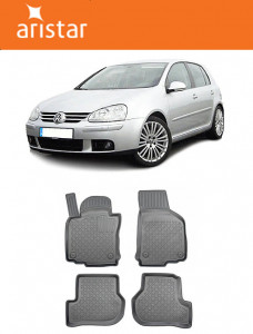Volkswagen Golf 5, Hatchback, Din 10.2003 - 09.2012 , Set Covorase Auto Tip Tavita Premium 3D, din cauciuc accesorii pentru autoturismul tau - masina v172603