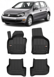 Volkswagen Golf 6, Hatchback, Din 06.2007 - 09.2012 , Set Covorase Auto Tip Tavita Premium 3D, din cauciuc accesorii pentru autoturismul tau - masina v175471