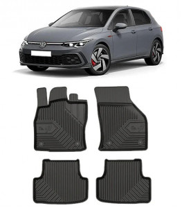 Volkswagen Golf 7 Din 10.2012 - 12.2019, Hatchback , Set Covorase Auto Tip Tavita Premium 3D, din cauciuc accesorii pentru autoturismul tau - masina v168101