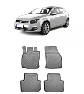 Volkswagen Golf 7 Sportsvan, Van, Din 05.2014 - 12.2020 , Set Covorase Auto Tip Tavita Premium 3D, din cauciuc accesorii pentru autoturismul tau - masina v170813