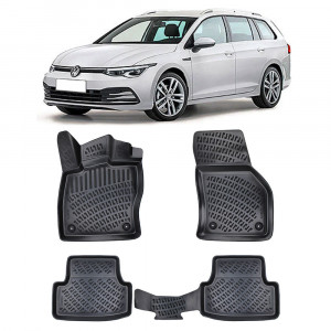Volkswagen Golf 8 Cutie Manuala 2019- Set 4 covorase auto din cauciuc tip tavita premium line 3D accesorii pentru autoturismul tau - masina v241659