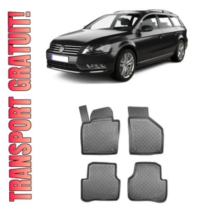 Volkswagen Passat B7, Combi, Din 10.2010 - 11.2014 , Set Covorase Auto Tip Tavita Premium 3D, din cauciuc