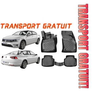 Volkswagen Passat B8 Sedan 2015-2023 Set 4 covorase auto din cauciuc tip tavita premium line 3D - Transport Gratuit!