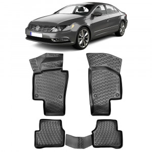 Volkswagen Passat CC 2005-2010 Set 4 covorase auto din cauciuc tip tavita premium line 3D accesorii pentru autoturismul tau - masina v243186
