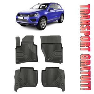 Volkswagen Touareg II Din 02.2010 - 03.2018, Suv , Set Covorase Auto Tip Tavita Premium 3D, din cauciuc