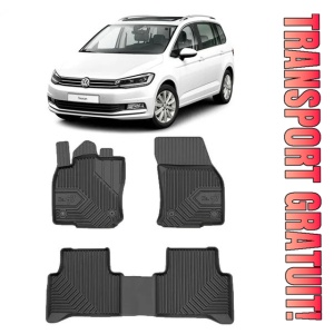 Volkswagen Touran II Din 09.2015 - Prezent, Van , Set Covorase Auto Tip Tavita Premium 3D, din cauciuc