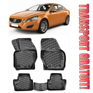 Volvo S60 (II) 2010-2018 Set 4 covorase auto din cauciuc tip tavita premium line 3D
