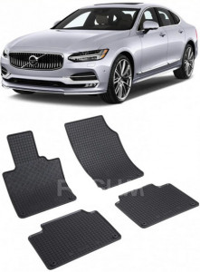 Volvo S90 Hybrid, Sedan, fabricat din 2020 - Prezent, set covorase auto dedicate, din cauciuc 100% Premium accesorii pentru autoturismul tau - masina v153674