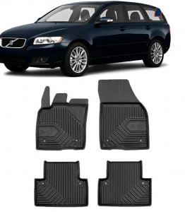 Volvo V50 Din 2004 - 05.2012, Combi , Set Covorase Auto Tip Tavita Premium 3D, din cauciuc accesorii pentru autoturismul tau - masina v167650