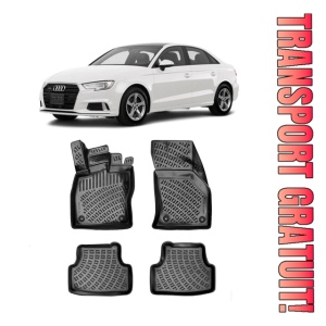 Audi A3 Sedan III 2013-2020 Set 4 covorase auto din cauciuc tip tavita premium line 3D