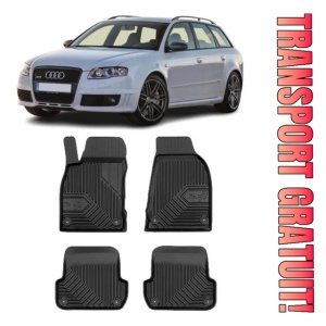 Audi A4 Rs4 Quattro Din 2006 - 2008, Combi , Set Covorase Auto Tip Tavita Premium 3D, din cauciuc