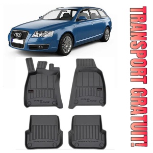 Audi A6 C6 Din 03.2006 - 2011 , Set Covorase Auto Tip Tavita Premium 3D, din cauciuc