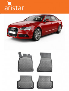 Audi A6 C7, Sedan, Din 03.2011 - 05.2018 , Set Covorase Auto Tip Tavita Premium 3D, din cauciuc accesorii pentru autoturismul tau - masina v174754