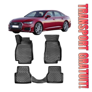Audi A6 C8 (Typ 4K) 2018-2025 Set 4 covorase auto din cauciuc tip tavita premium line 3D