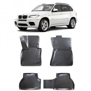 Bmw II X5 E70 2006-2013 Set 4 covorase auto din cauciuc tip tavita premium line 3D accesorii pentru autoturismul tau - masina v242523