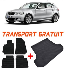 Bmw Seria 1 E87 Hatchback din 09.2004 - 2011, Set Covorase + tavita portbagaj auto Fara Separator *3 accesorii pentru autoturismul tau - masina v344