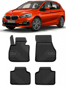 Bmw Seria 2 F45 Din 09.2014 - Prezent, Van , Set Covorase Auto Tip Tavita Premium 3D, din cauciuc accesorii pentru autoturismul tau - masina v165832