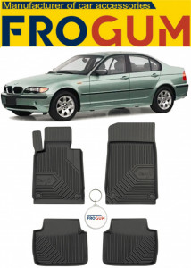 Bmw Seria 3 E46 Din 1998 - 02.2005, Sedan, Nu Corespunde Pentru XdrIVe , Set Covorase Auto Tip Tavita Premium 3D, din cauciuc accesorii pentru autoturismul tau - masina v166839
