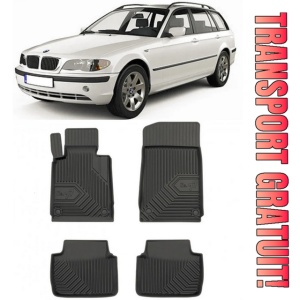 Bmw Seria 3 E46 Din 1998 - 08.2005, Combi, Nu Corespunde Pentru XdrIVe , Set Covorase Auto Tip Tavita Premium 3D, din cauciuc