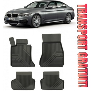 Bmw Seria 5 G30 Phev Din 03.2017 - Prezent, Sedan , Set Covorase Auto Tip Tavita Premium 3D, din cauciuc