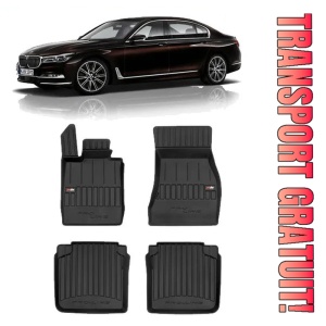 Bmw Seria 7 G11 Din 10.2015 - Prezent, Sedan , Set Covorase Auto Tip Tavita Premium 3D, din cauciuc