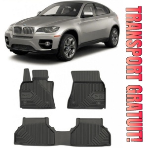 Bmw X6 E71 Din 06.2008 - 10.2014, Suv , Set Covorase Auto Tip Tavita Premium 3D, din cauciuc