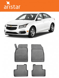 Chevrolet Cruze, Sedan, Din 05.2009 - 2016 , Set Covorase Auto Tip Tavita Premium 3D, din cauciuc accesorii pentru autoturismul tau - masina v175243