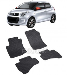 Citroen C1 II, Hatchback, fabricat din 07.2014 - Prezent, set covorase auto dedicate, din cauciuc 100% Premium accesorii pentru autoturismul tau - masina v160590