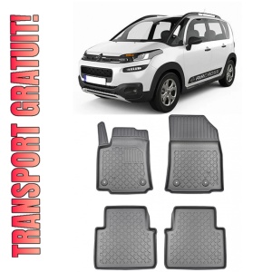 Citroen C3 Aircross, Suv, Din 11.2017 - Prezent , Set Covorase Auto Tip Tavita Premium 3D, din cauciuc