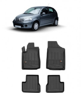 Citroen C3 I Din 2002 - 2009, Hatchback , Set Covorase Auto Tip Tavita Premium 3D, din cauciuc accesorii pentru autoturismul tau - masina v163195