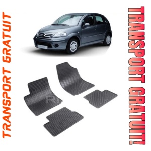 Citroen C3 I, Hatchback, fabricat din 2002 - 2009, set covorase auto dedicate, din cauciuc 100% Premium