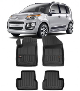 Citroen C3 II, Van, Din 2009 - 12.2016 , Set Covorase Auto Tip Tavita Premium 3D, din cauciuc accesorii pentru autoturismul tau - masina v171002
