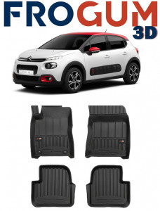 Citroen C3 III Din 01.2017 - Prezent, Hatchback , Set Covorase Auto Tip Tavita Premium 3D, din cauciuc accesorii pentru autoturismul tau - masina v162356