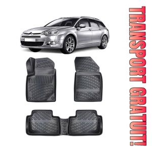 Citroen C5 I (Dc / De)2001-2007 Set 4 covorase auto din cauciuc tip tavita premium line 3D