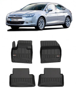 Citroen C5 II, Sedan, Din 2008 - 05.2017 , Set Covorase Auto Tip Tavita Premium 3D, din cauciuc accesorii pentru autoturismul tau - masina v170827